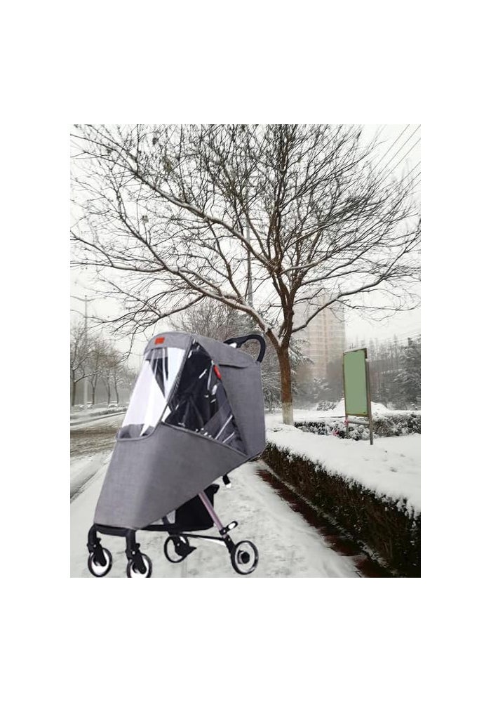 ITODA Universal Rain Cover for Baby Stroller Waterproof Windproof Rainy Weather Guard Air Holes Wind Dust Protection Breathable Shield Elastic Band Transparent Accessories with Storage Pocket - Image 4